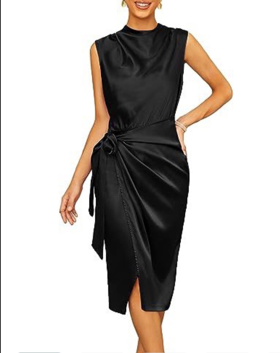 GRACE KARIN Women's Satin Sleeveless Elastic Waist Formal