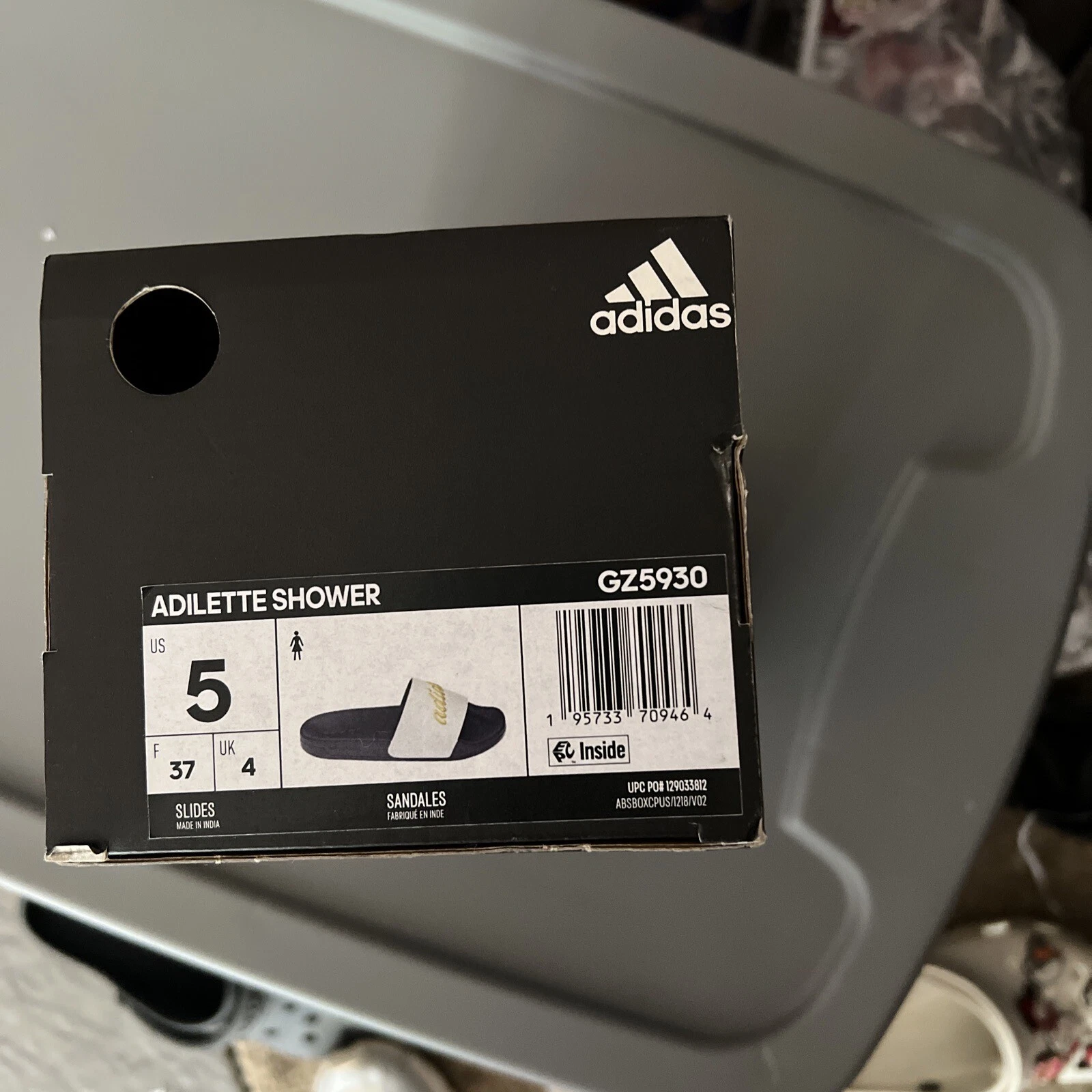 Scarpe da donna Adidas Adilette Shower taglia 5 colore: bianco oro mezzanotte
