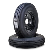 2 ZEEMAX Trailer Tire Wheel ST205/90D15 10-Ply E 118L 6 Lugx 5.5" Black Mod Rim