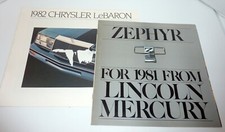 LeBARON + Zepher Brochure / Catalog Chrysler 1982 with Color Charts: Convertible