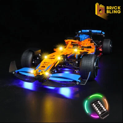 BrickBling LED Light Kit for LEGO Technic McLaren F1 Race Car 42141 (Remote)