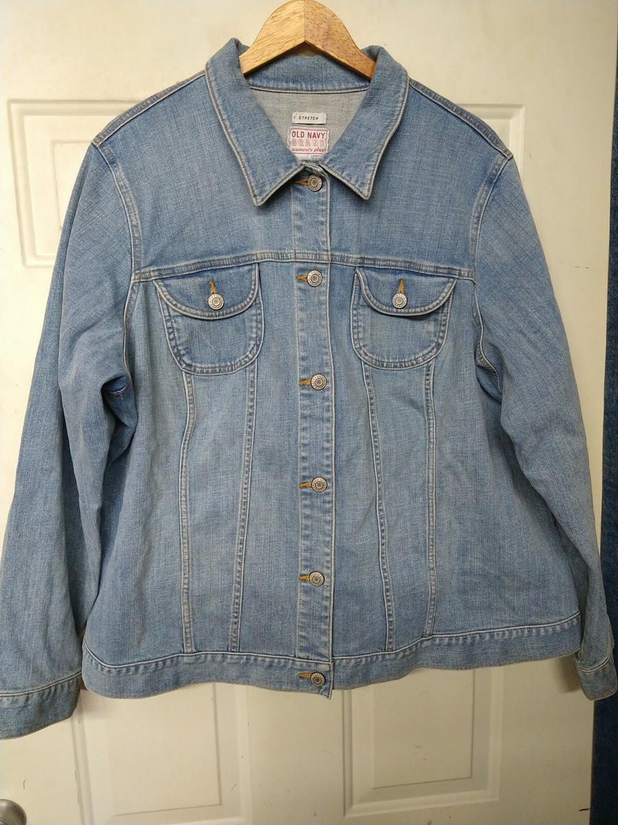 Old Navy Classic Light-Wash Alice Jean Jacket for Women Size 3XL