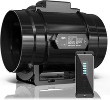 AITECAC 8'' Inline Booster Duct Fan HVAC Exhaust Ventilation Fan w/Speed Control