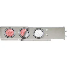 stainless steel mudflap hanger red/white reverse lights 4" 2 1/2" #tu-9210l3