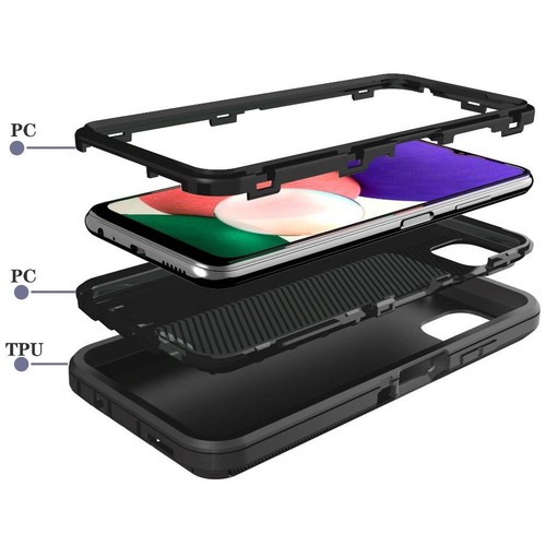 For Samsung Galaxy A22 5G Armor Case Belt Clip Fit Otterbox / Screen Protector - Afbeelding 3 van 17