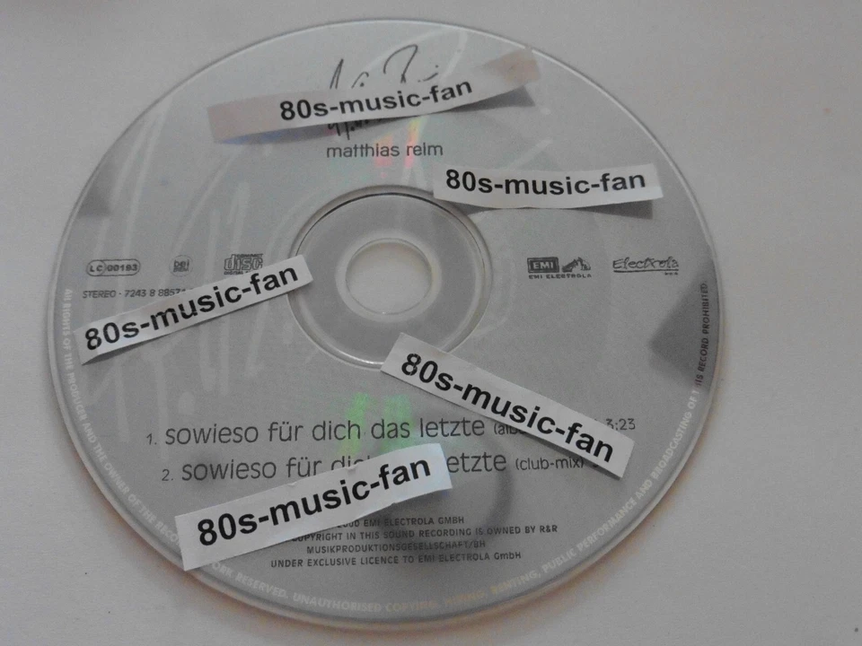 Matthias Reim Sowieso für Dich das Letzte 5" Promo Maxi - CD 2000 RAR! TOP! - Bild 3 von 3