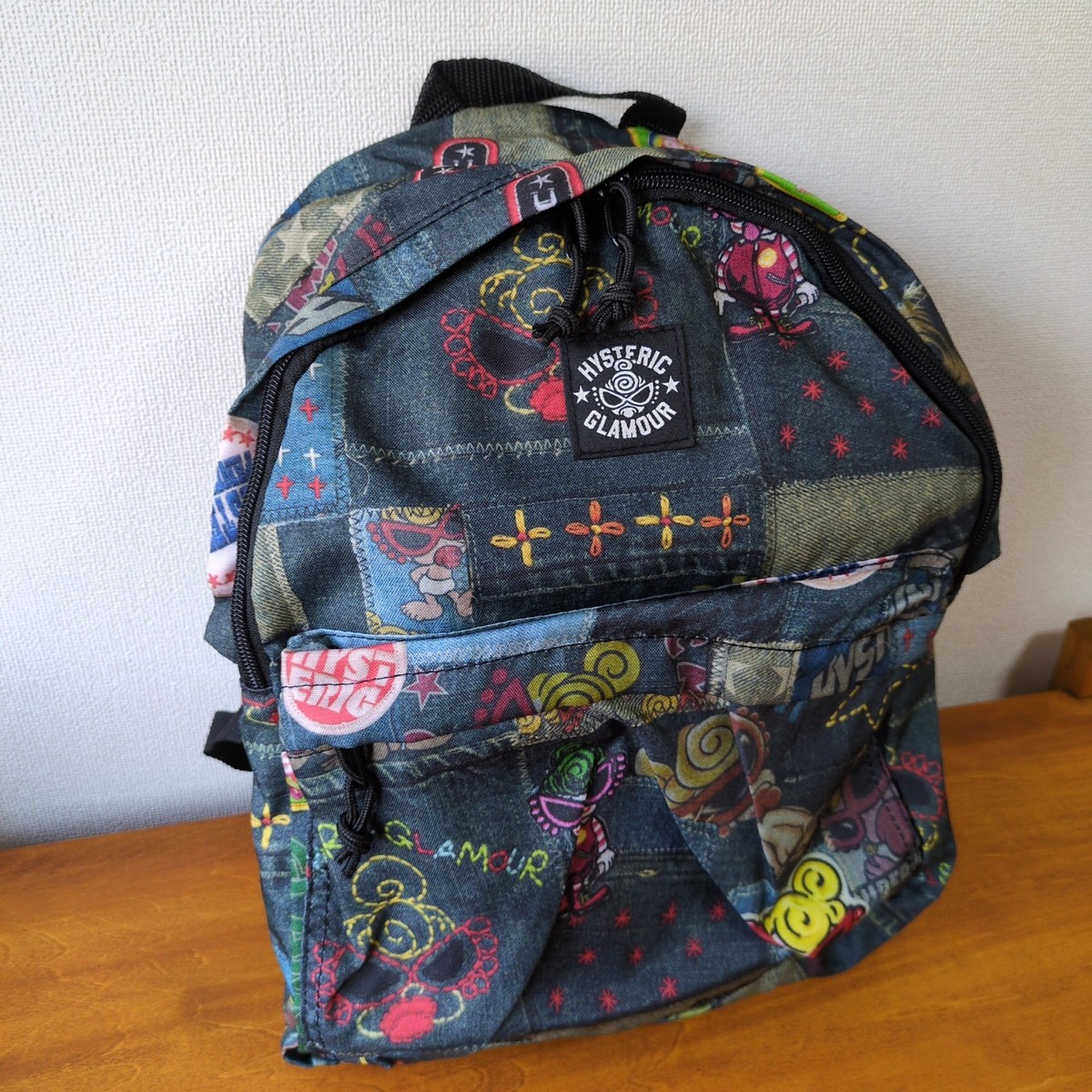Hysteric Glamour Nylon Mini Backpack Denim Style Patchwork Print