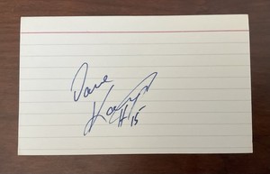 Dave Karper Karpa Signed Index Card Rangers, Hurricanes, Nordiques, Mighty Ducks