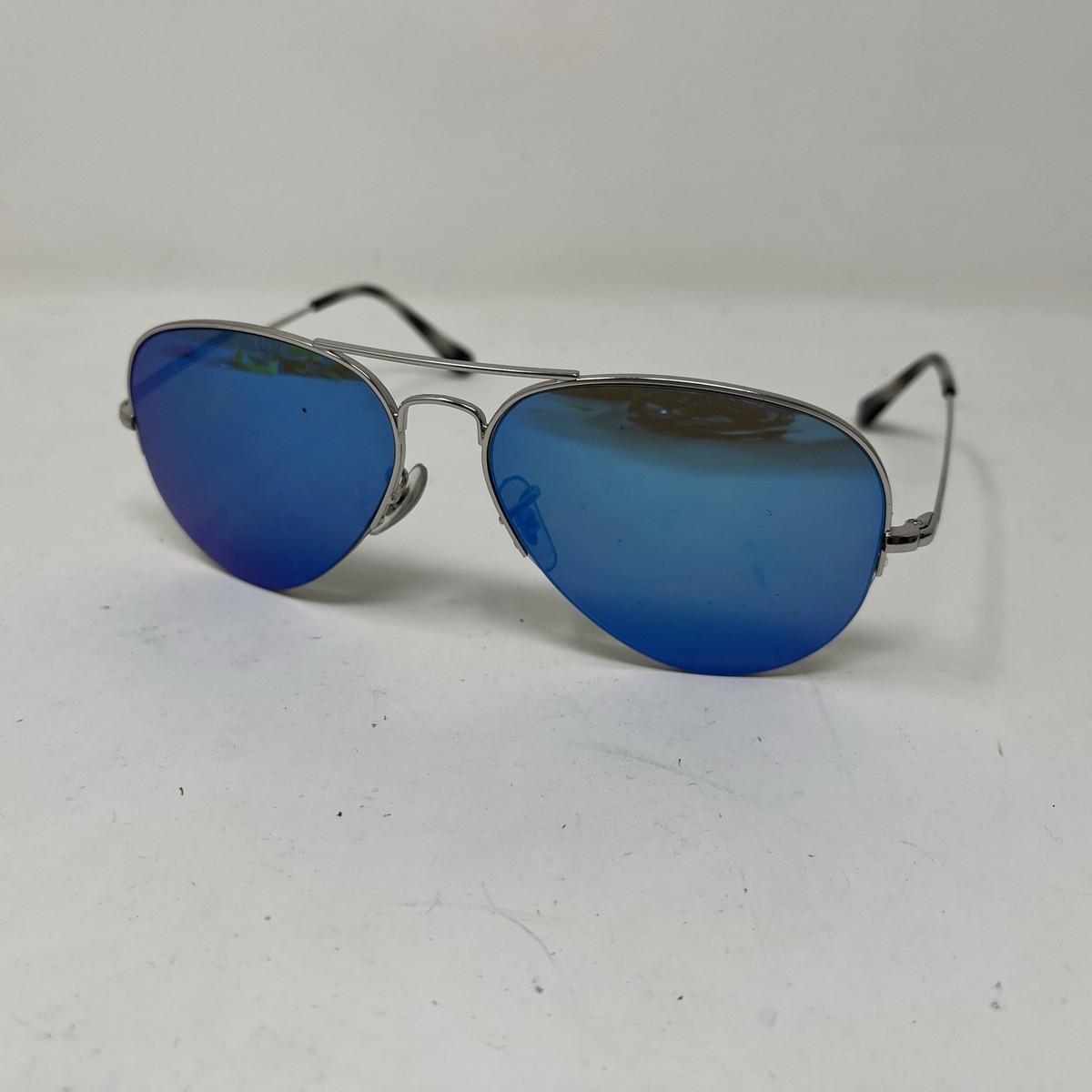 Ray Banサングラス Ray Ban RB6589 2501 59-15-140 Silver Half Rimless Aviator Frame