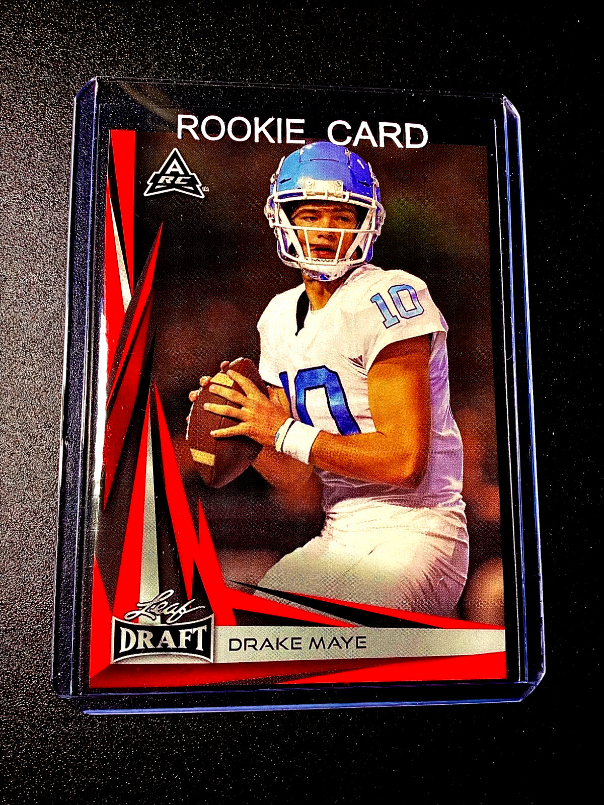 Drake Maye Rookie 2023 Leaf Draft Red Rare QB Patriots New England Football RC 1