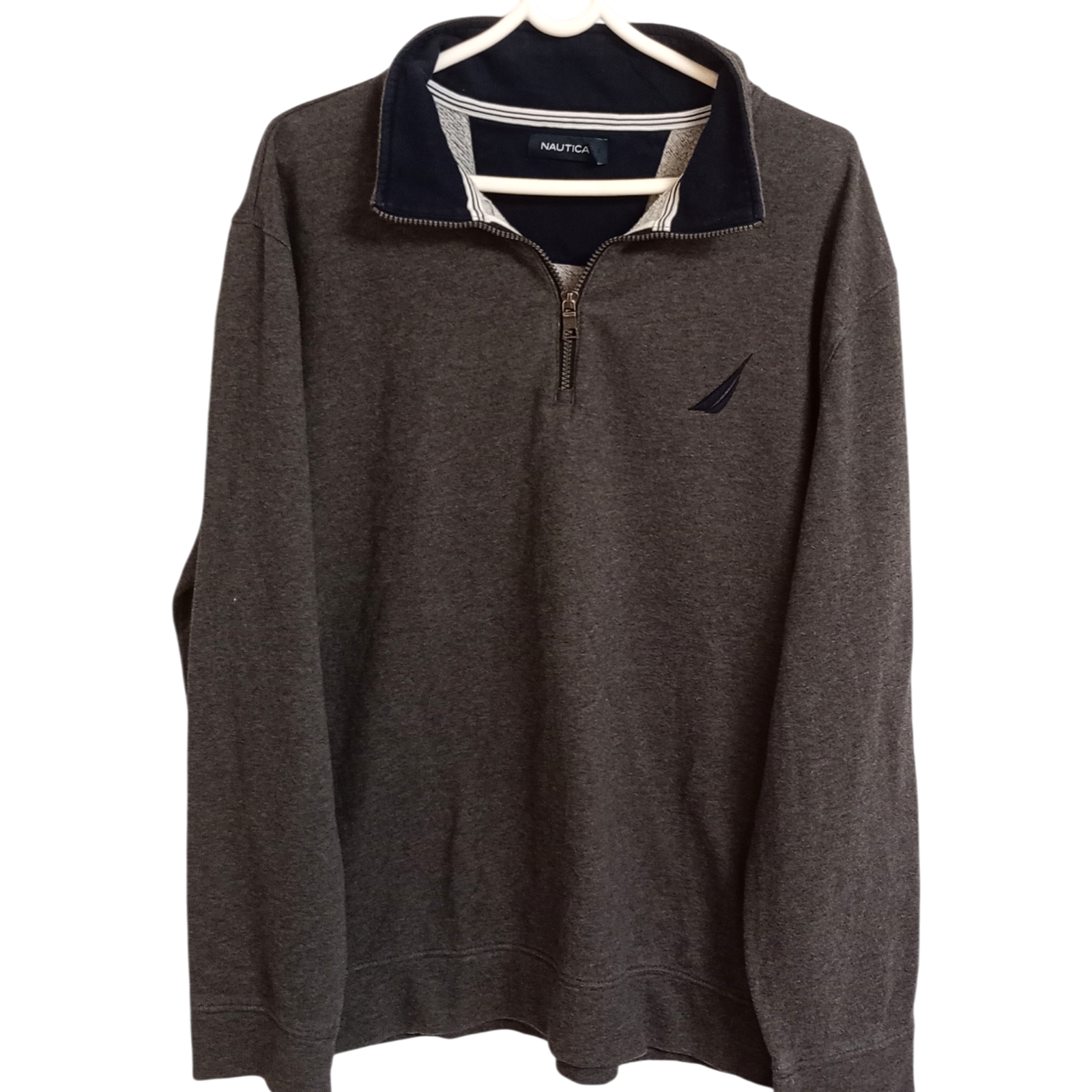 Nautica Half Zip Sweater Mens Gray Size XL Vintage
