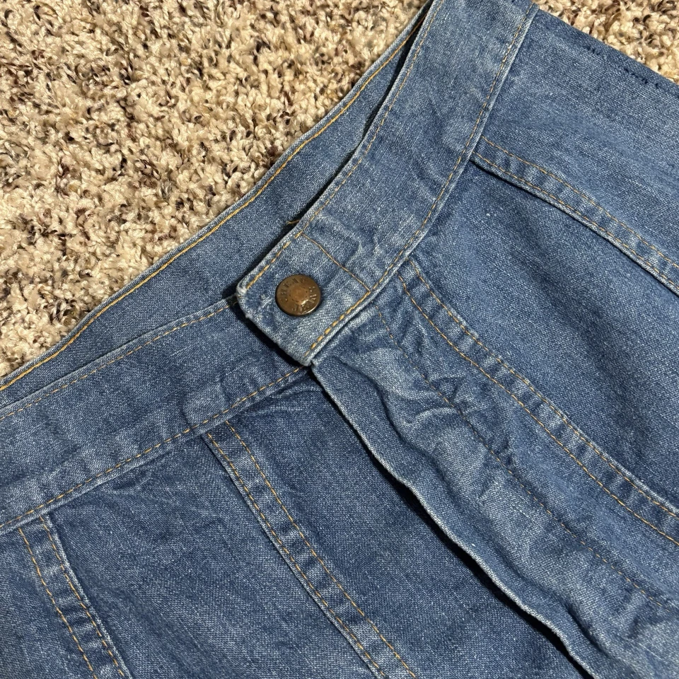 True Vintage Cheap Jeans Womens 24" High Rise Bell Bottoms Disco Flare 70s - Image 3 of 4