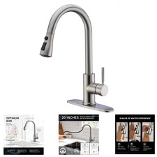 Brushed Nickel Single Handle Kitchen Faucet - Quick Installation and Ease of Use