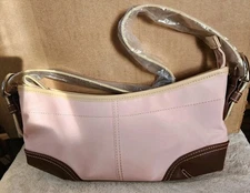 NEW VTG Avon Mini Cresent Hobo Pink Brown Shoulder Hobo Bag Purse