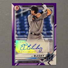 2021 Bowman Paper Prospect Blue Border #d/250 JJ Bleday #PAPR-JB Auto RC