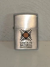 2003 Vintage Zippo Lighter - Santa Fe Natural Tobacco Company - Brushed Chrome