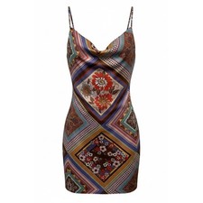 Urban Outfitters Paisley Spaghetti Strap Slip Dress Sz XS TP Boho Cocktail Glam