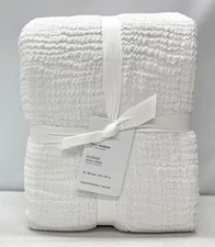 NEW Pottery Barn Cloud Cotton/Linen Duvet Cover~FULL/QUEEN~White