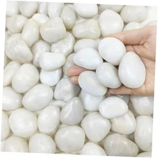 20 lbs White Rocks for Gardens, 1-2 inch Decorative Pebbles Medium 20.0 Pounds
