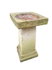 Carved  Stone Pedestal Bird Bath