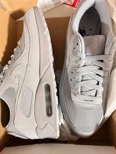 Nike Air Max 90 Mens US 9.5 Triple Wolf Grey CN8490-001 New Shoes Box Wear