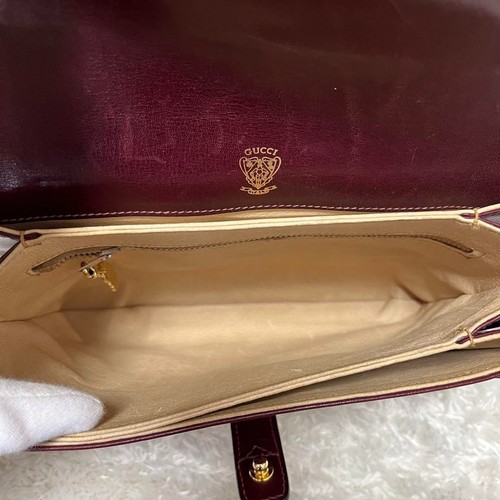 Bolso de Hombro GUCCI Vintage GG Gamuza Burdeos - Imagen 5 de 20