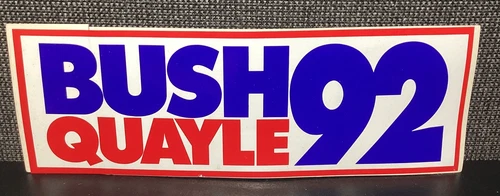 Vintage Bush Quayle 92 BUMPER STICKER