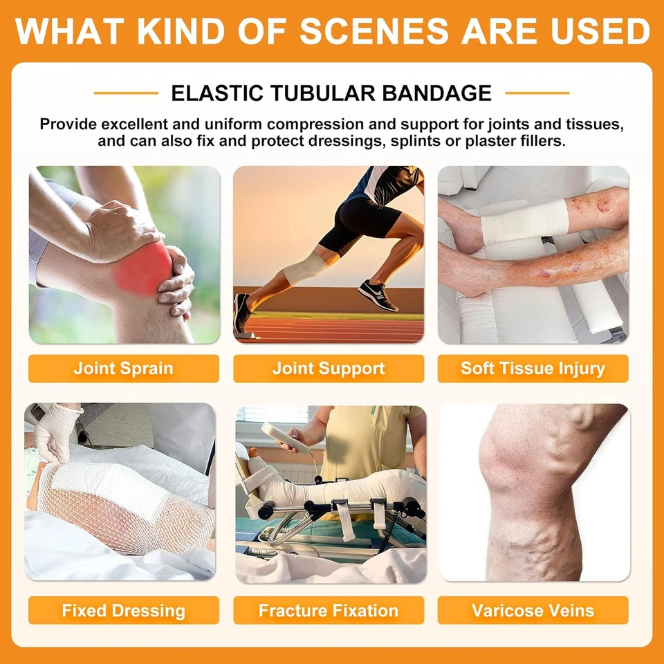 Elasticated Tubular Support Bandage 3.5" X 11 Yd (Size E), Soft Stockinette Tubi - Image 2 of 4