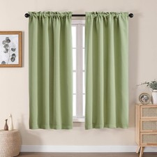 Sage Green Blackout Curtains for Bedroom 63 Inch Length 2 Panels Set
