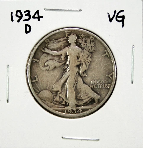 1934-D Walking Liberty Half Dollar vg #SC "90% Silver"