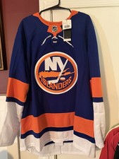 adidas New York Islanders NHL Home Jersey Blue Orange White Size 52 Primegreen