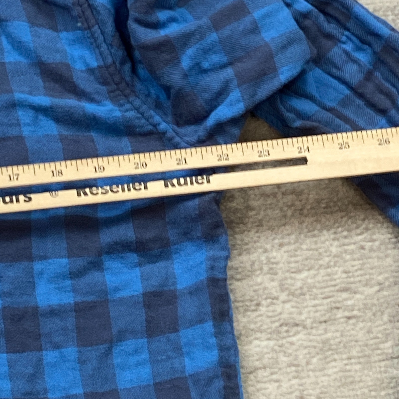 Faherty Flannel Reversible Button Shirt Large Blu… - image 9