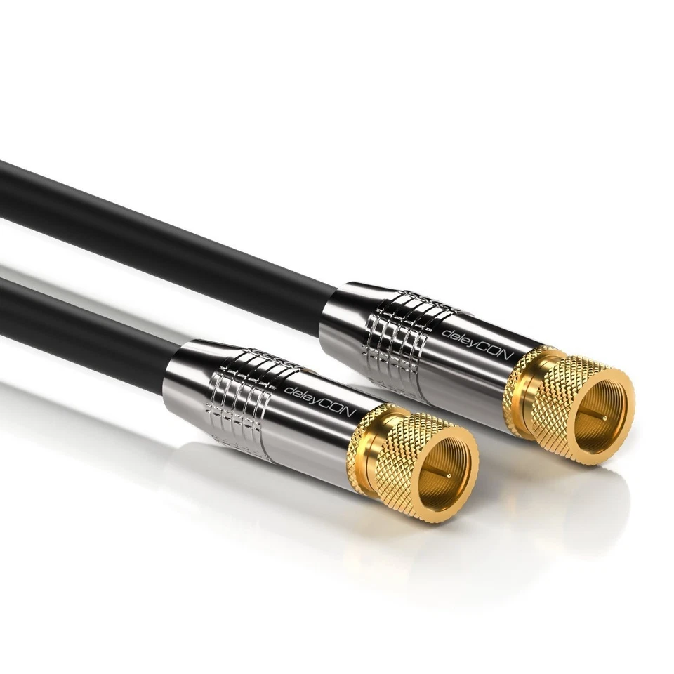 Câble coaxial antenne satellite 2 m fiche F deleyCON HDTV DVB-S2 - Photo 2/4