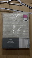 Dunelm Soho Stripe Slot Top Voile Panel curtains Natural 140 x 183cm 55 x72” New