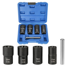 5Pcs Twist Socket Tool Set Lug Nut Bolt Remover Extractor Tool 1/2" Drive
