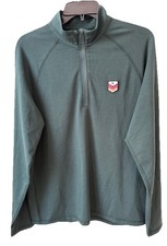 New 108 Marine Layer Medium Archive Green Quarter Zip Pullover Sweater Polo T24