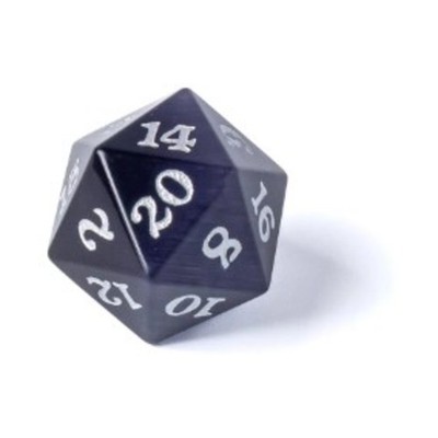 Easy Roller Dice d20 Purple Cat's Eye w/Silver Signature Font New