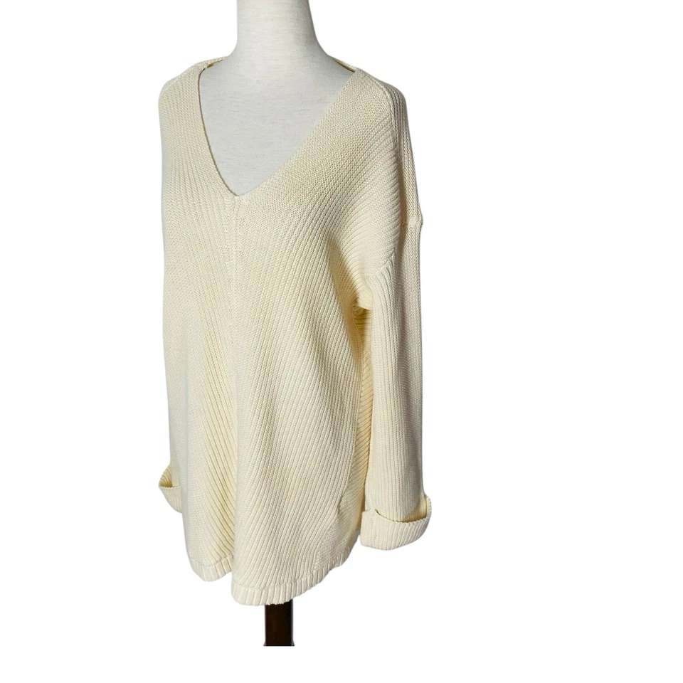 Suéter CHARTER CLUB XL Beige Tejido Clásico Dinero Antiguo Minimalista Algodón De Gran Tamaño Foto 2 de 4