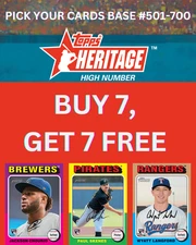 2024 Topps Heritage High Number BASE #501-700 You Pick & Complete Your Set!