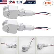 2Pcs 180° Outdoor Security PIR Infrared Sensor Motion Detector Switch Wall Light