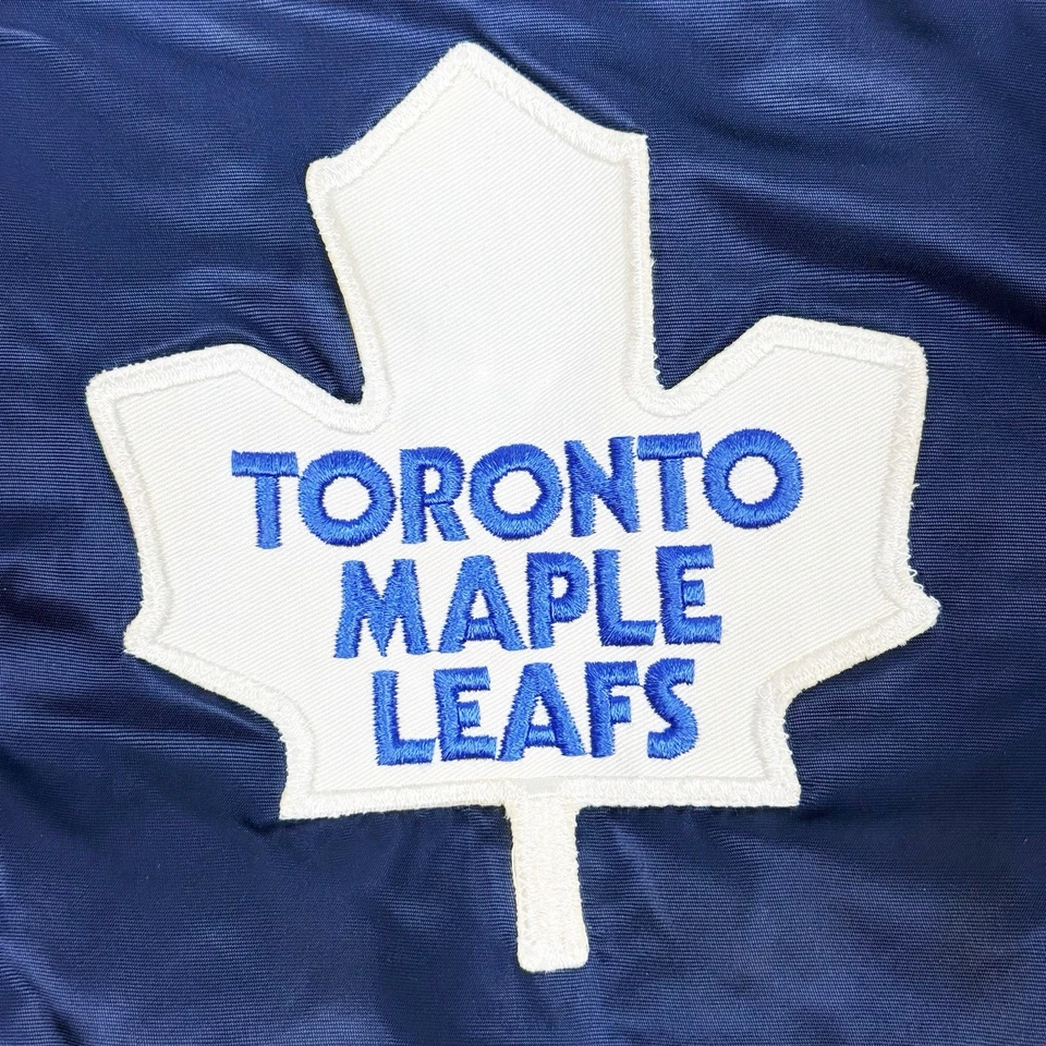 Vtg Rare NHL Toronto Maple Leafs Navy Blue Starter Satin Bomber Jacket Mens XL - Image 4 of 4