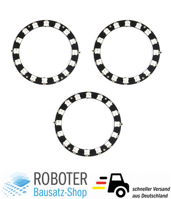 3x 16Bit RGB LED Ring WS2812 5V ähnl. Neopixel für Arduino Raspberry Pi