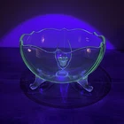 RARE Vintage Lancaster Jubilee Large Uranium Glass Rose Bowl UV Glows 8.5”