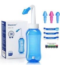 Neti Pot Sinus Rinse Bottle Nose Wash Cleaner Pressure Rinse Nasal Irrigation...