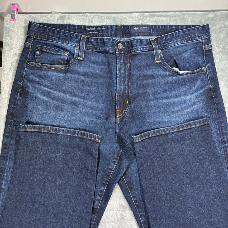 Jeans Adriano Goldschmied graduados pierna a medida lavado oscuro 38x34 usados en excelente estado ag Foto 3 de 4