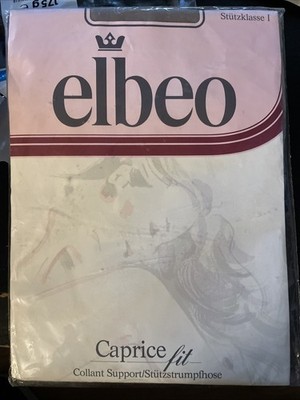 1 Paar Vintage Sexy Elbeo Strumpfhose gepunktet Col. Grau Gr.1 (38-40)