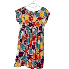 Hanna Andersson Girls Pink Multicolor Floral Short Sleeve Dress Sz 110 5 NWT