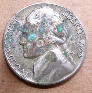1944 Jefferson Nickel  Philadelphia Mint War Time 30% Silver