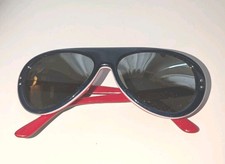 Vintage Foster Grant 70s 80s Mirrored Lens Skiing Ski Sunglasses Red White Blue