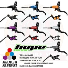 Hope Tech 4 EVO GR4 - DH FR MTB Brakes - Black/Braided Hose - All Colors - New